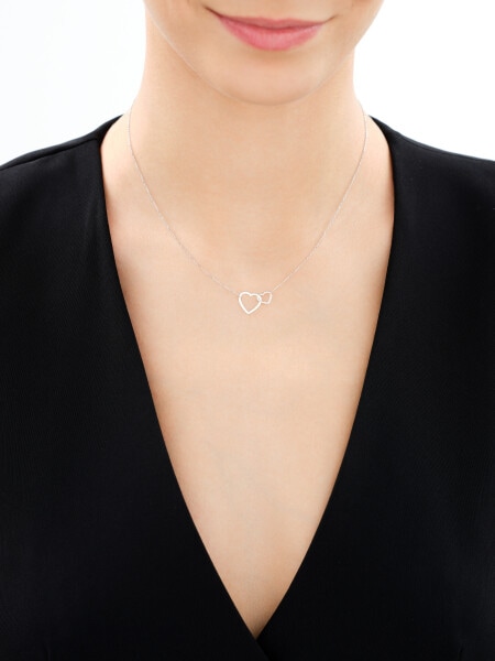 Zlatý náramek a náhrdelník - souprava - srdce