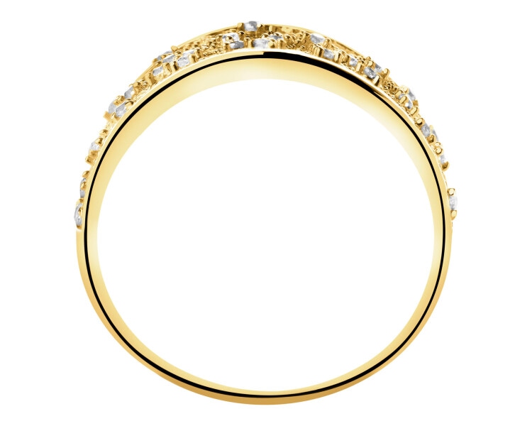 Złoty pierścionek z cyrkoniami