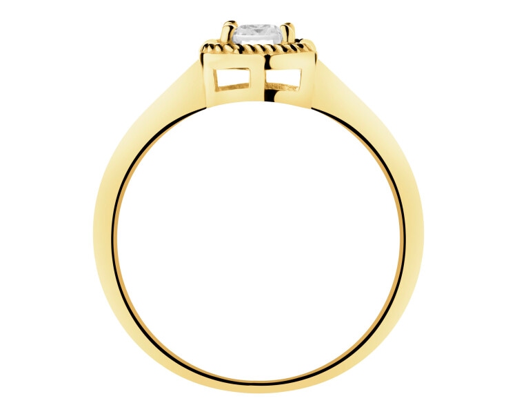 Złoty pierścionek z cyrkonią