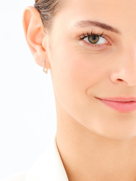 Złote kolczyki, szkło szlifowane