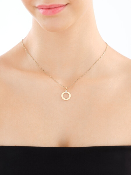 Złota zawieszka z cyrkonią - koło