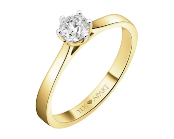 Zlatý prsten s briliantem - SI2/H - 0,40 ct - ryzost 750