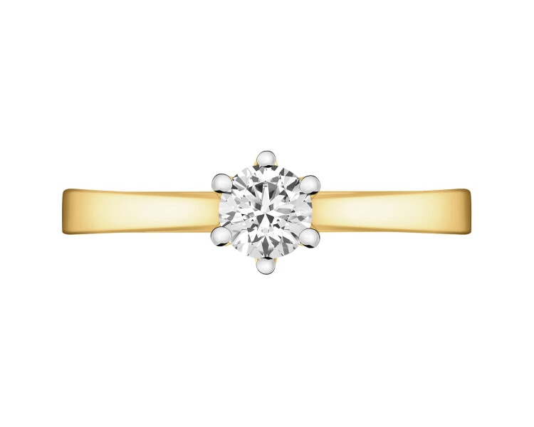 Zlatý prsten s briliantem -  VS1/G - 0,40 ct - ryzost 750
