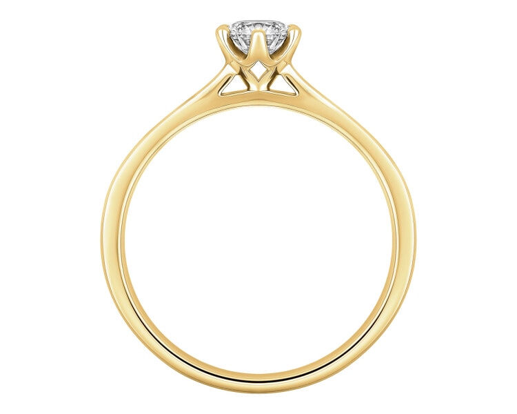 Zlatý prsten s briliantem -  VS1/G - 0,40 ct - ryzost 750