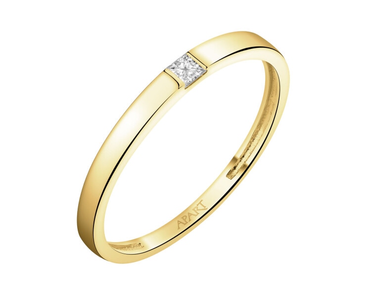 Zlatý prsten s diamantem - 0,05 ct - ryzost 585