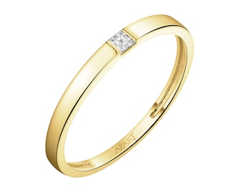 Zlatý prsten s diamantem - 0,05 ct - ryzost 585