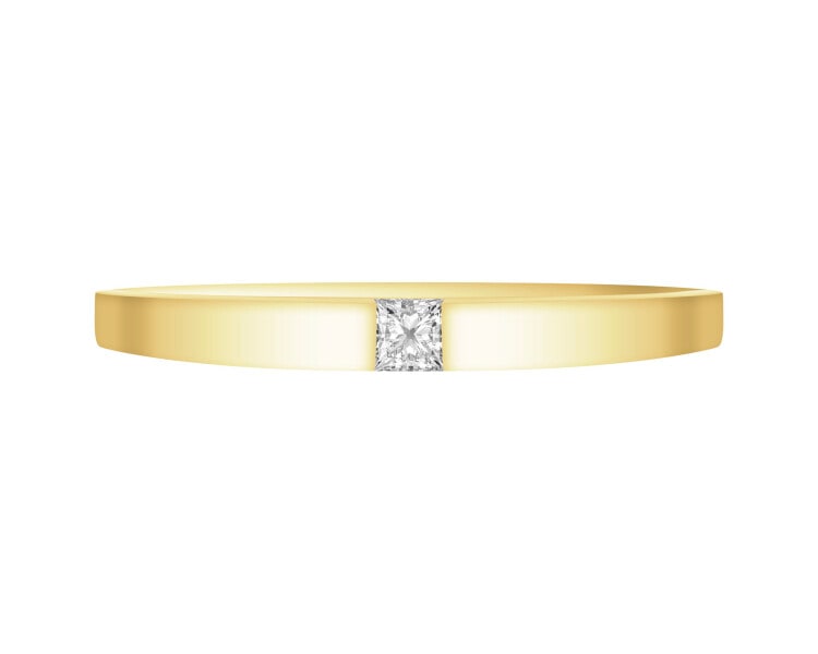 Zlatý prsten s diamantem - 0,05 ct - ryzost 585