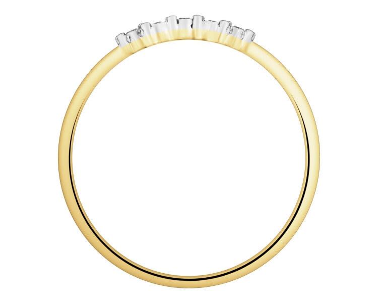 Prsten ze žlutého a bílého zlata s diamanty - 0,02 ct - ryzost 585