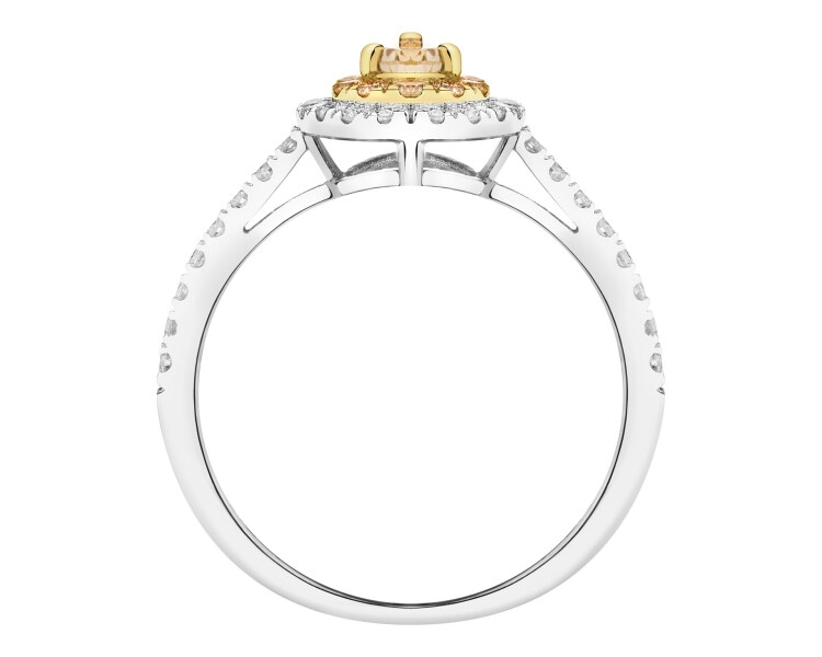 Prsten z bílého a žlutého zlata s diamanty - 0,66 ct - ryzost 585