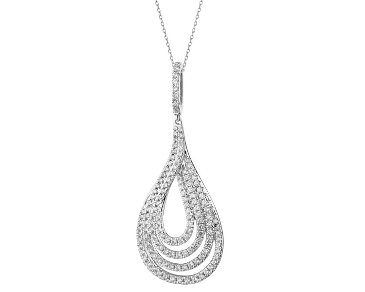 Přívěsek z bílého zlata s brilianty - 0,79 ct - ryzost 585