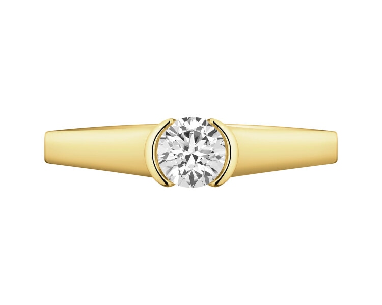 Zlatý prsten s briliantem - 0,30 ct - ryzost 585