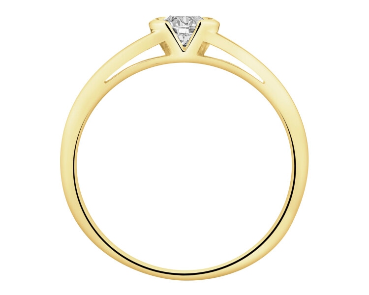 Zlatý prsten s briliantem - 0,30 ct - ryzost 585
