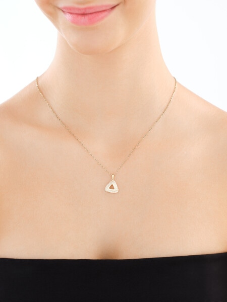 Złota zawieszka z cyrkoniami