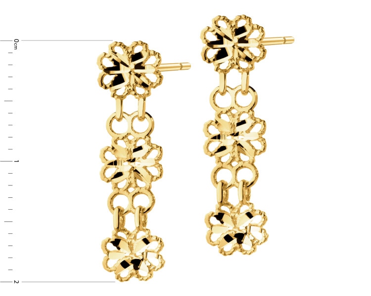 Złote kolczyki - kwiaty