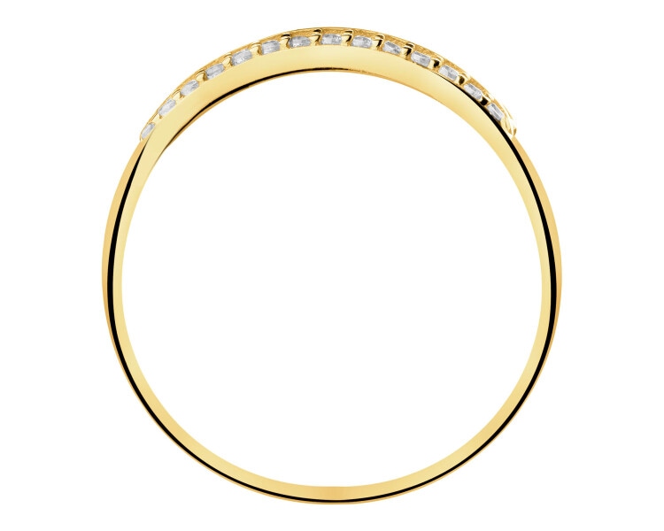 Złoty pierścionek z cyrkoniami