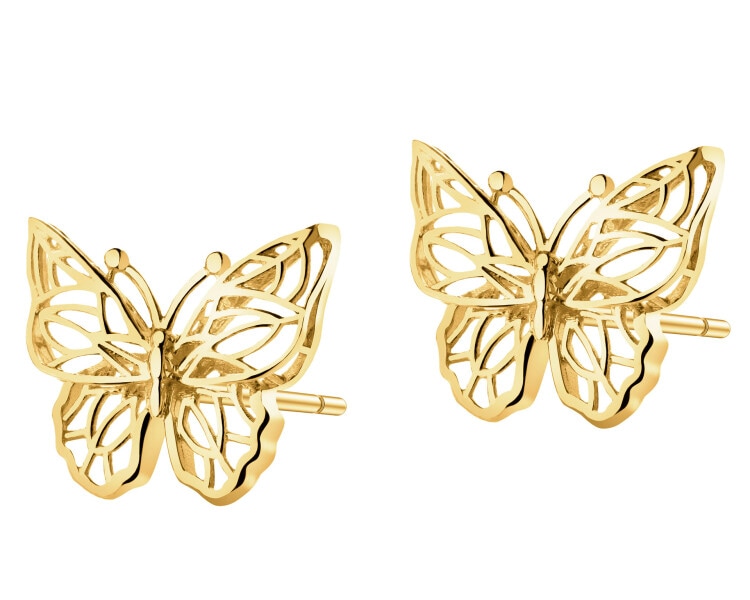 Złote kolczyki - motyle