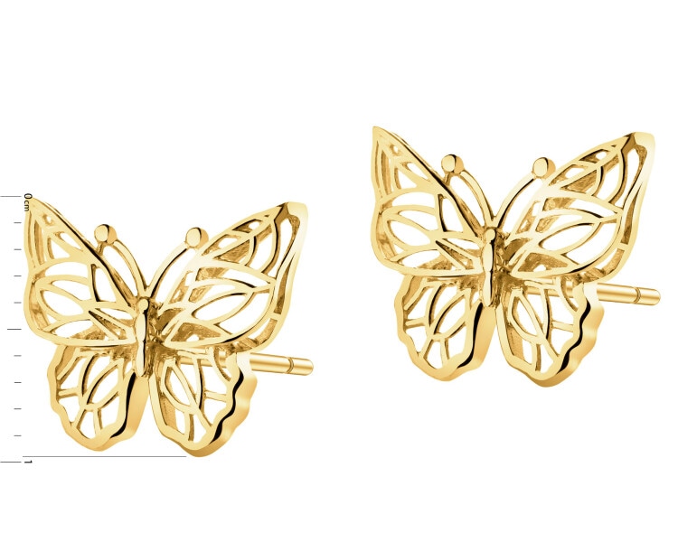 Złote kolczyki - motyle