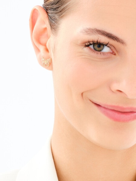 Złote kolczyki - motyle
