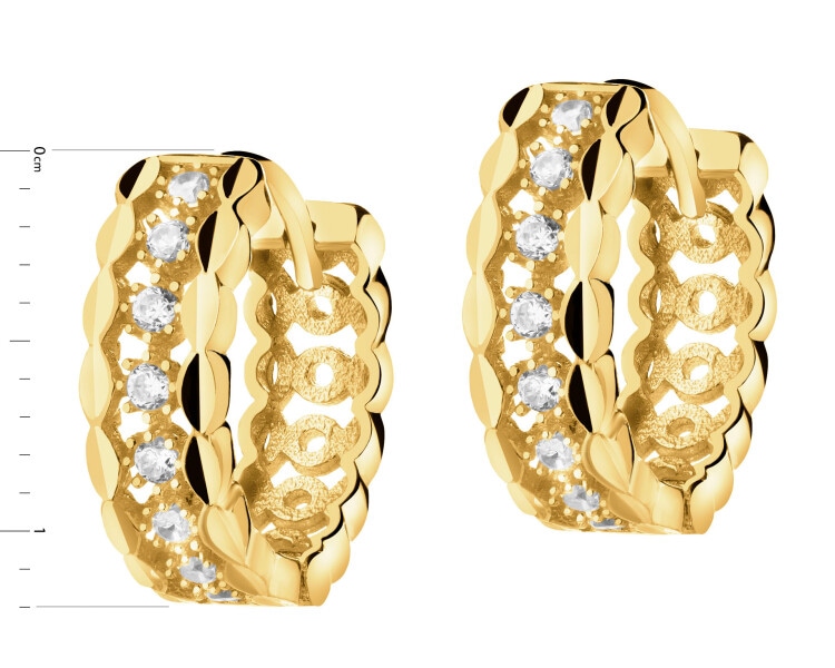 Złote kolczyki z cyrkoniami - koła