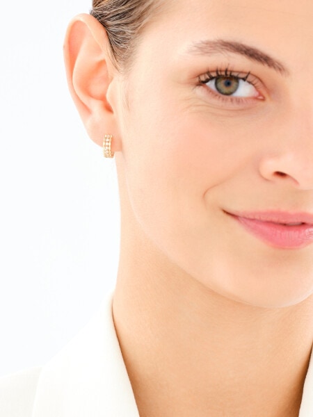 Złote kolczyki z cyrkoniami - koła