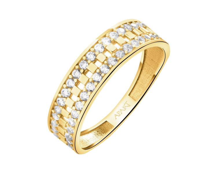 Złoty pierścionek z cyrkoniami