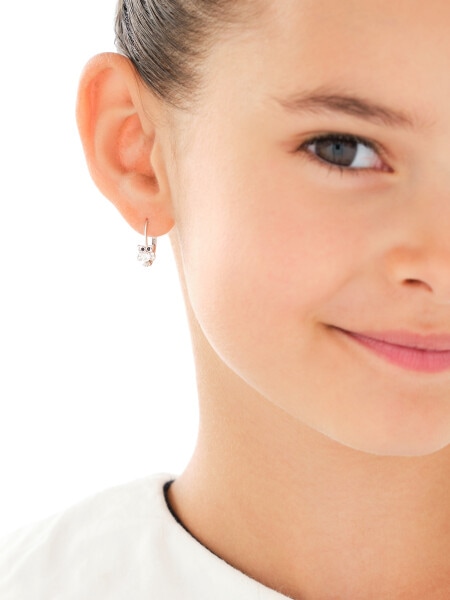 Kolczyki srebrne z cyrkoniami - sowy