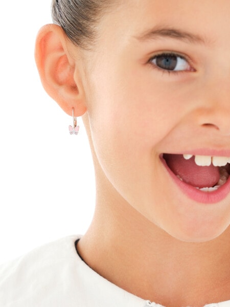 Stříbrné náušnice se smaltem - motýli