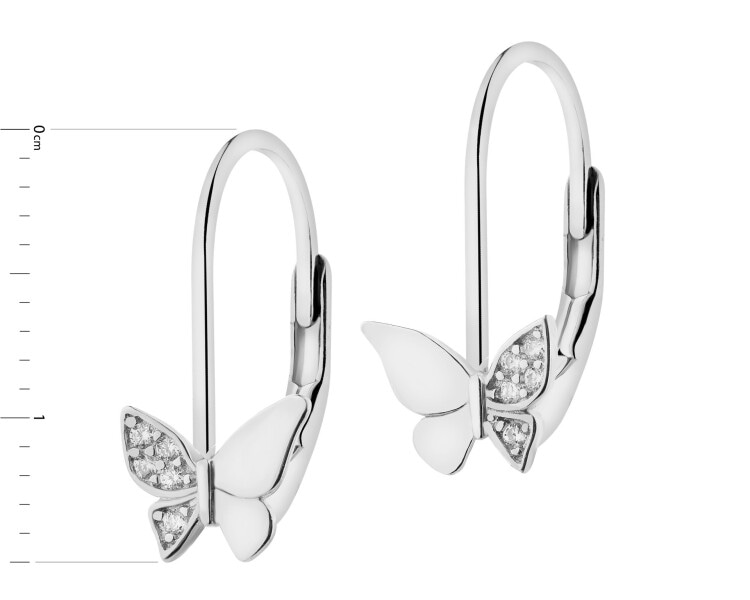 Stříbrné náušnice se zirkony - motýli