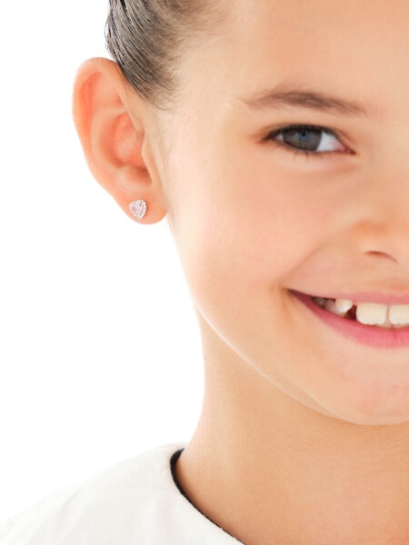 Kolczyki srebrne z cyrkoniami - serca