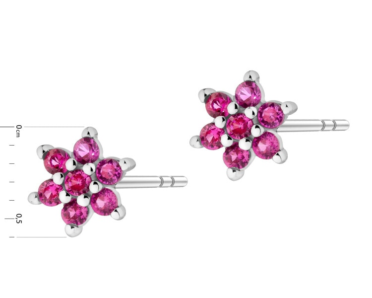 Kolczyki srebrne z cyrkoniami - kwiaty