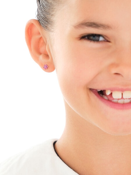 Kolczyki srebrne z cyrkoniami - kwiaty