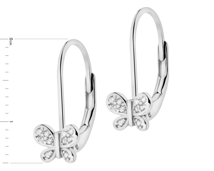 Stříbrné náušnice se zirkony - motýli