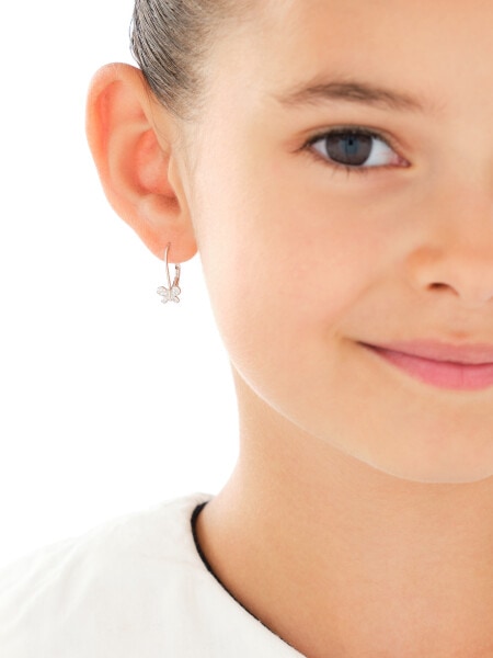 Stříbrné náušnice se zirkony - motýli