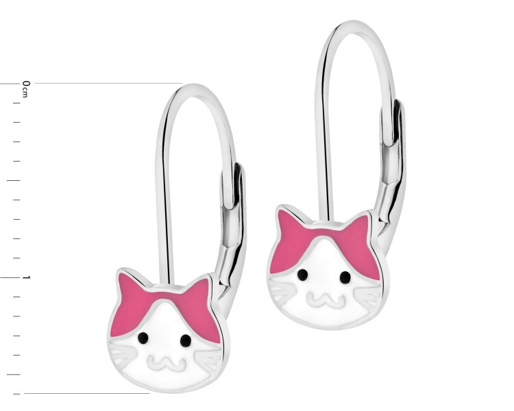 Stříbrné náušnice se smaltem - kočky