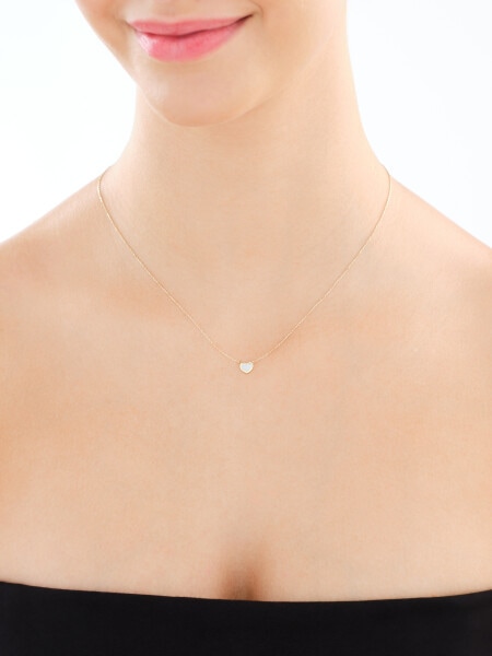 Złoty naszyjnik z masą perłową - serce