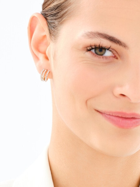 Złote kolczyki, szkło szlifowane