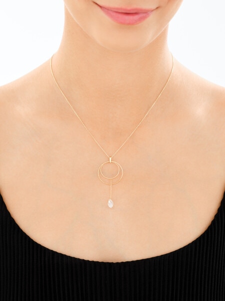 Złoty naszyjnik z kwarcem