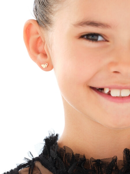 Zlaté náušnice se zirkony - motýli