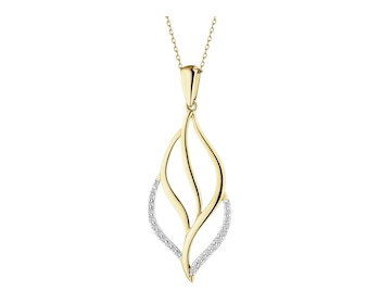 Zawieszka z żółtego złota z brylantami - 0,15 ct - próba 585
