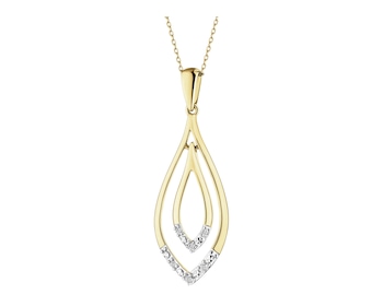 Zawieszka z żółtego złota z brylantami - 0,05 ct - próba 585