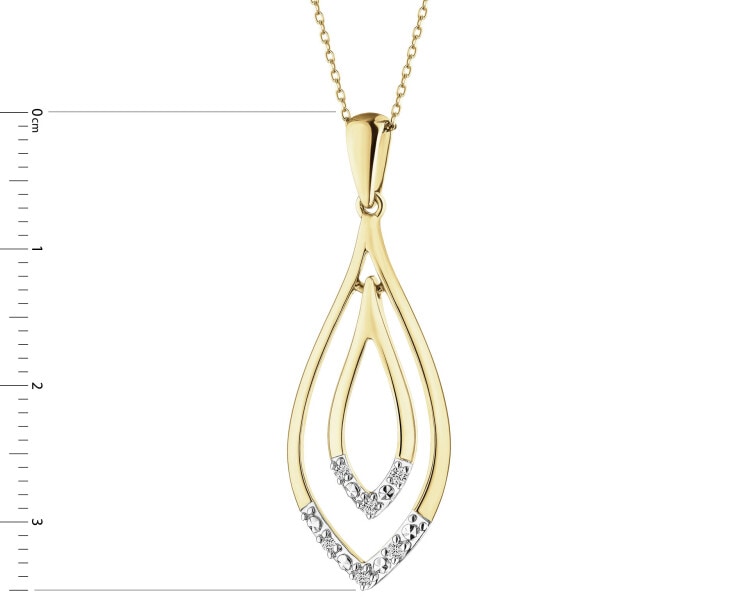 Zlatý přívěsek s brilianty - 0,05 ct - ryzost 585