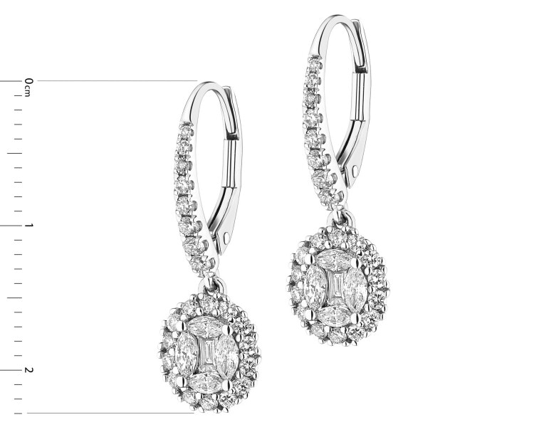 Náušnice z bílého zlata s brilianty - 0,89 ct - ryzost 750