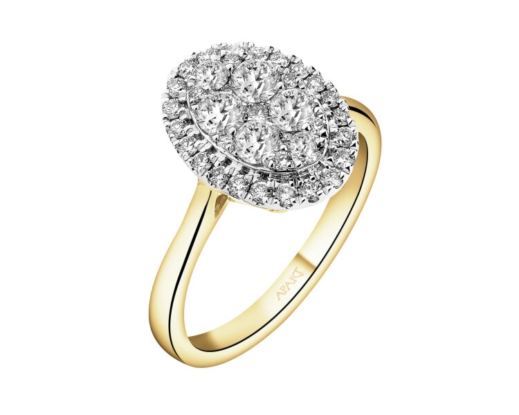 Zlatý prsten s brilianty - 0,75 ct - ryzost 585