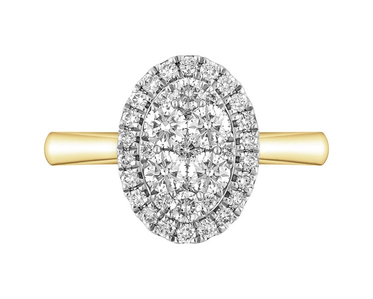 Zlatý prsten s brilianty - 0,75 ct - ryzost 585