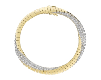 Bransoletka z żółtego złota z brylantami - 18 cm - 1,43 ct - próba 585