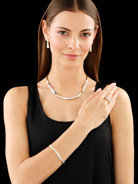 Zlatý náramek s brilianty - 18 cm - 1,43 ct - ryzost 585