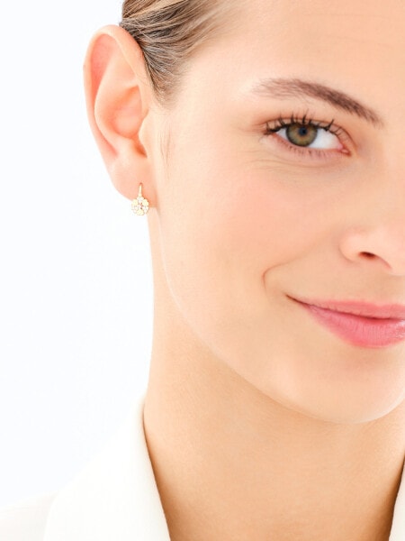 Złote kolczyki z cyrkoniami - serca