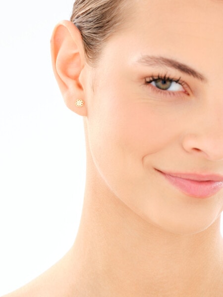 Złote kolczyki - kwiaty