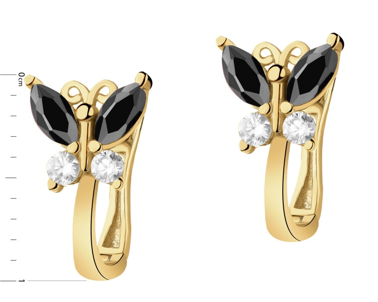 Žluté Zlato Náušnice s Zirkon