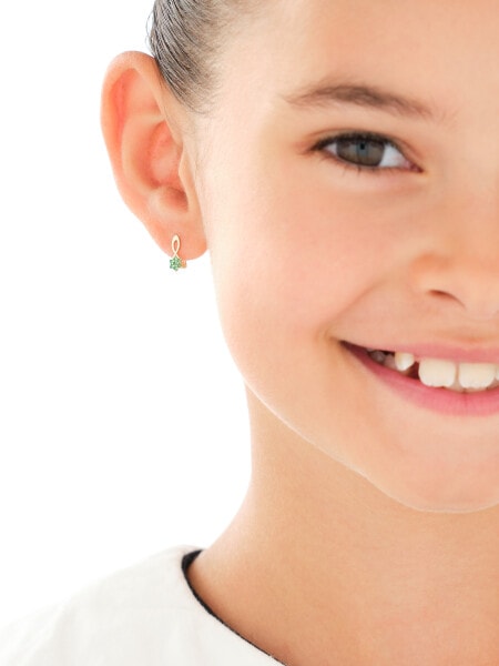 Złote kolczyki z cyrkoniami - kwiaty